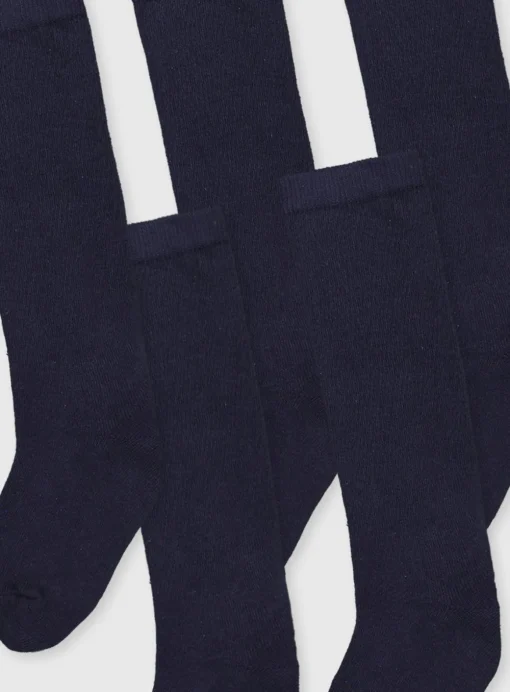 Navy Long Socks 5 Pack 6-8.5