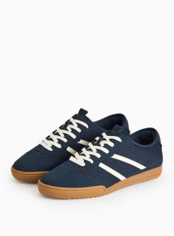 Navy Mesh Retro Style Trainers 12