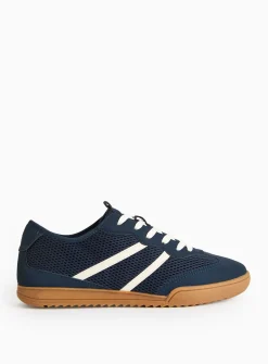 Navy Mesh Retro Style Trainers 12