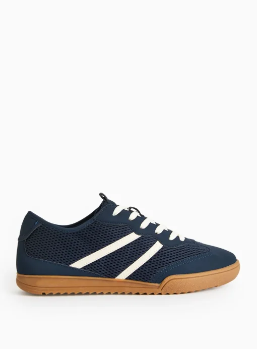 Navy Mesh Retro Style Trainers 12