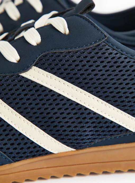 Navy Mesh Retro Style Trainers 12
