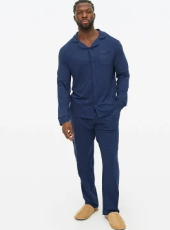 Navy Modal Blend Traditional Pyjamas L