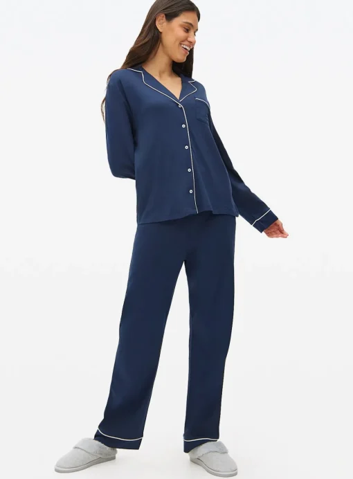 Navy Modal Blend Traditional Pyjamas L