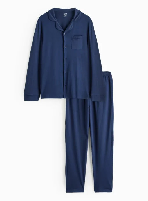 Navy Modal Blend Traditional Pyjamas L