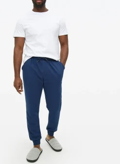 Navy Ottoman Pyjama Bottoms M