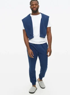Navy Ottoman Pyjama Bottoms M