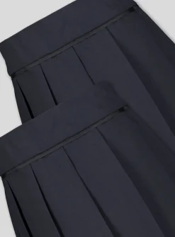 Navy Permanent Pleat Plus Fit Skirt 2 Pack 3 years