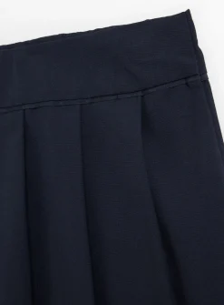 Navy Permanent Pleat Plus Fit Skirt 2 Pack 3 years
