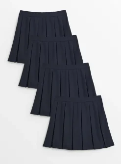 Navy Permanent Pleat Skirts 4 Pack 4 years