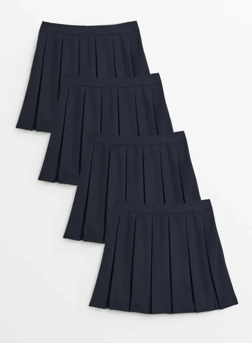 Navy Permanent Pleat Skirts 4 Pack 4 years