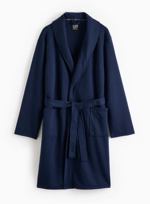Navy Quilted Dressing Gown XXL