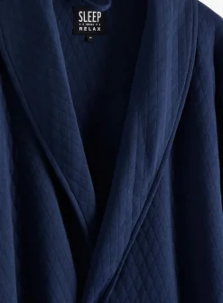 Navy Quilted Dressing Gown XXL