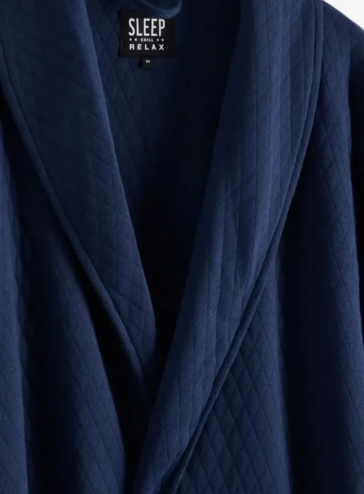 Navy Quilted Dressing Gown XXL