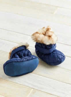 Navy Quilted Snow Boots 9-12 months