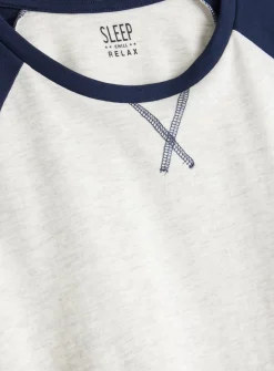 Navy Raglan Jersey Pyjama Set XL