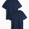 Navy Regular Crew Neck T-Shirt 2 Pack XL