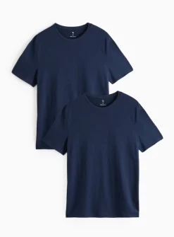 Navy Regular Crew Neck T-Shirt 2 Pack XL