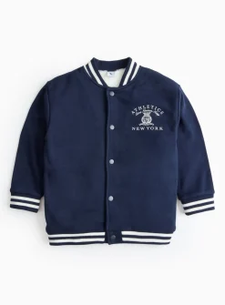 Navy Retro Borg Lined Bomber Jacket 7 years