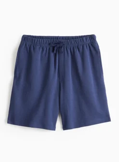 Navy Ribbed Coord Shorts XL