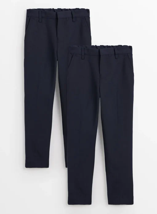 Navy Skinny Fit Extendable Hem Trousers 2 Pack 5 years