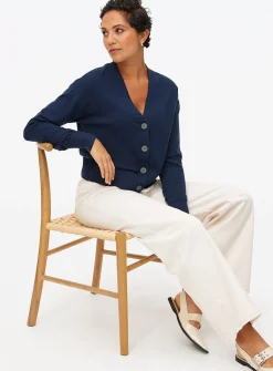 Navy Soft Touch V Neck Cardigan 8