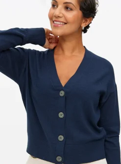 Navy Soft Touch V Neck Cardigan 8