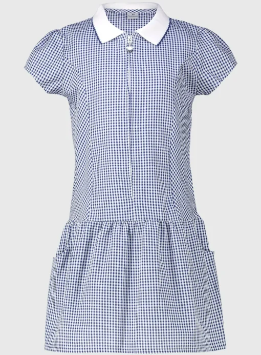 Navy Sporty Gingham Dress 13 years