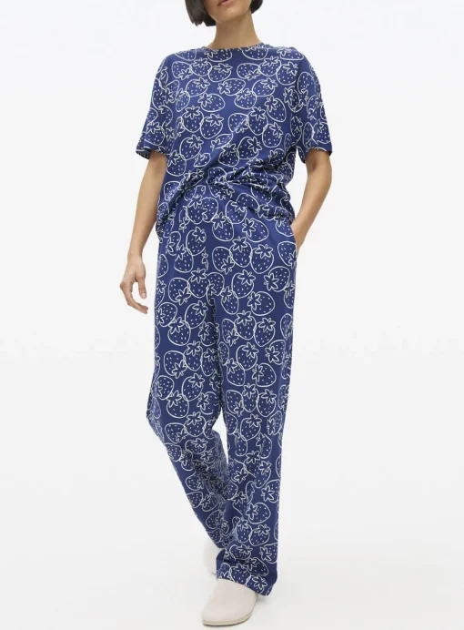 Navy Strawberry Co-ord Pyjama Bottoms XXL