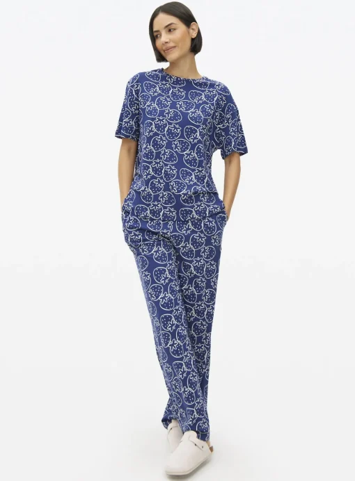 Navy Strawberry Co-ord Pyjama Bottoms XXL