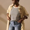 Navy Stripe Boxy Crew Neck T-Shirt XXL