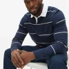 Navy Stripe Long Sleeve Rugby Shirt M