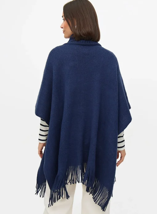 Navy Super Soft Poncho One Size
