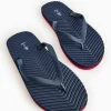 Navy Textured Flip Flops M
