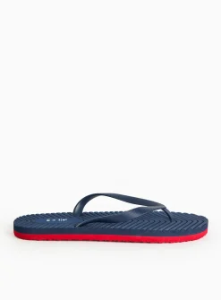 Navy Textured Flip Flops M