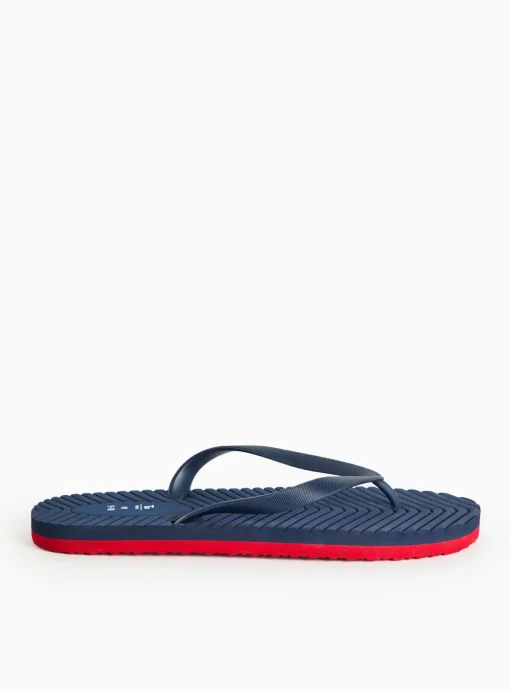 Navy Textured Flip Flops M