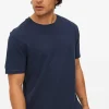 Navy Textured Stripe T-Shirt L