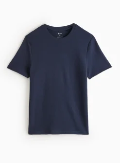 Navy Textured Stripe T-Shirt L