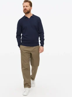 Navy Trophy Neck Knitted Jumper S