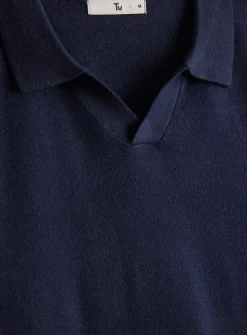 Navy Trophy Neck Knitted Jumper S
