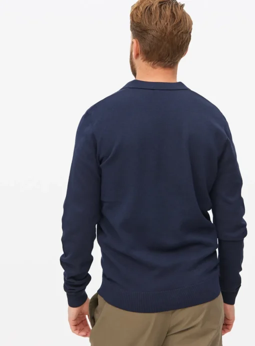 Navy Trophy Neck Knitted Jumper S