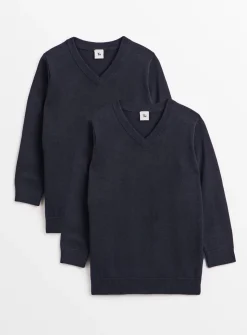 Navy V-Neck Jumper 2 Pack 4 years