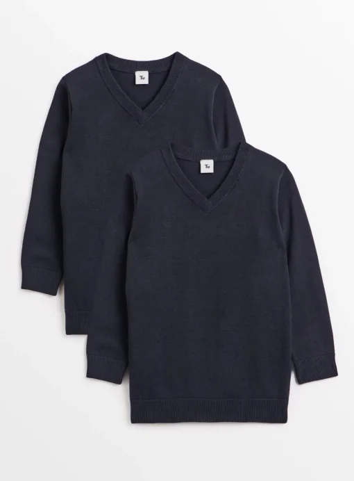 Navy V-Neck Jumper 2 Pack 4 years