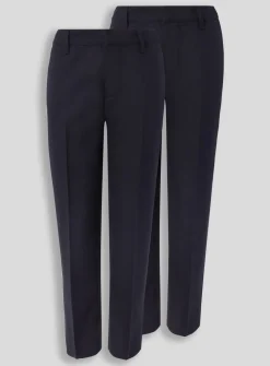 Navy Woven Longer Leg Trousers 2 Pack 4 years