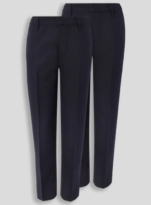 Navy Woven Plus Fit Trousers 2 Pack 5 years