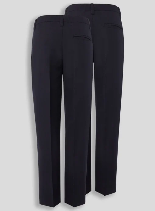 Navy Woven Plus Fit Trousers 2 Pack 5 years