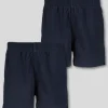 Navy Woven Rugby Shorts 2 Pack 5 years