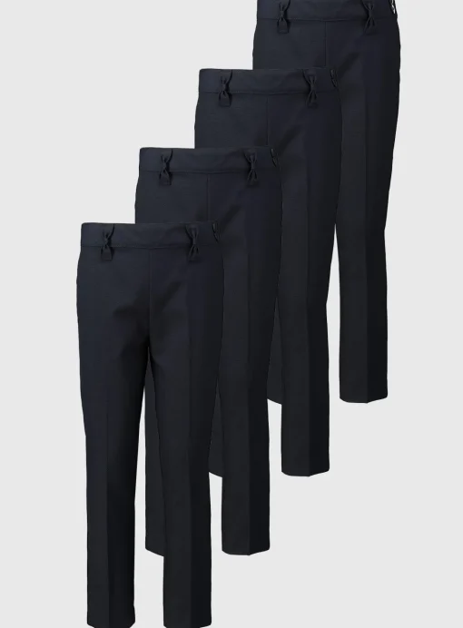 Navy Woven Trousers 4 Pack - 5 years