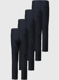 Navy Woven Trousers 4 Pack - 5 years