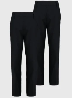 Navy Woven Trousers Plus Fit 2 Pack - 4 years