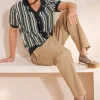 Navy Zig Zag Stitch Shirt XXL